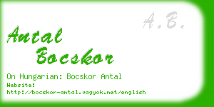 antal bocskor business card